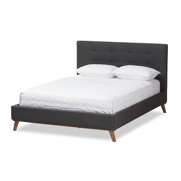 Baxton Studio Valencia Dark Grey King Size Platform Bed 141-7837 - main
